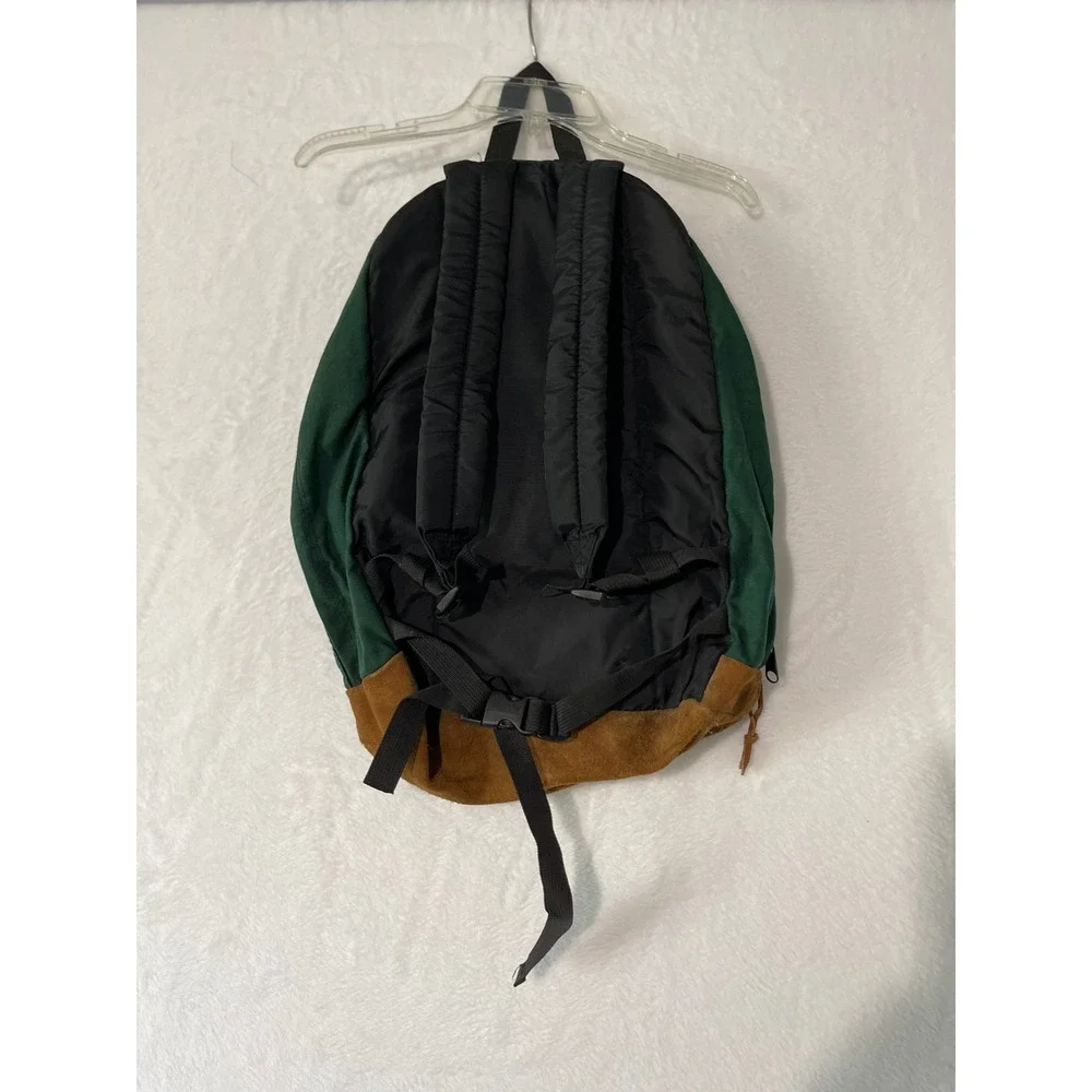 JanSport Right Pack Backpack Hunter Green Suede Leather Bottom Canvas Mens Bag